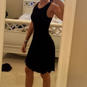 Black dress with pink detailed zipper